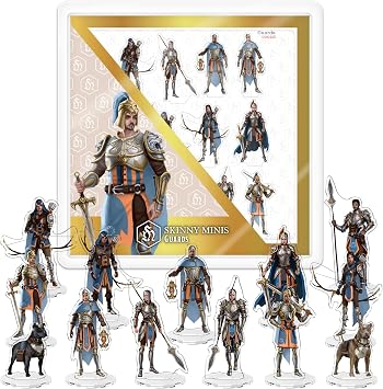 City Guard & Soldiers Miniatures Set, 13 Flat Minis for TTRPG