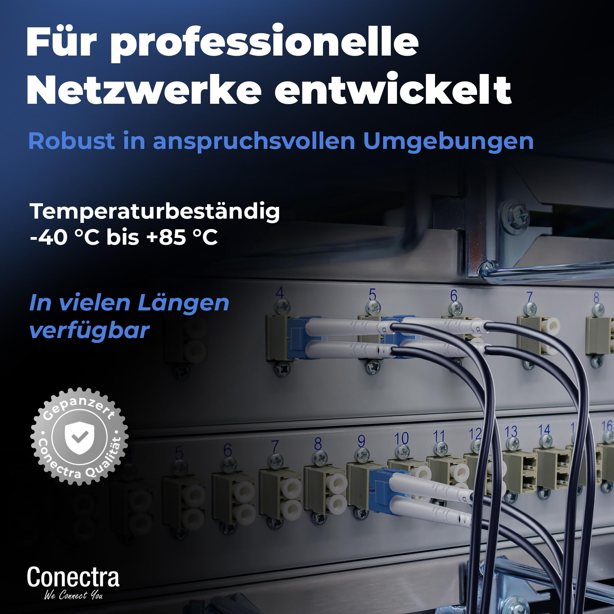 30m Gepanzertes OS2 Duplex Glasfaser-Kabel LC/UPC für Innen- und Außen-Einsatz – LWL Lichtleiter Patch-Kabel Singlemode 9/125µm LC UPC LSZH Fiber Optic Cable Indoor/Outdoor ⌀3mm Schwarz
