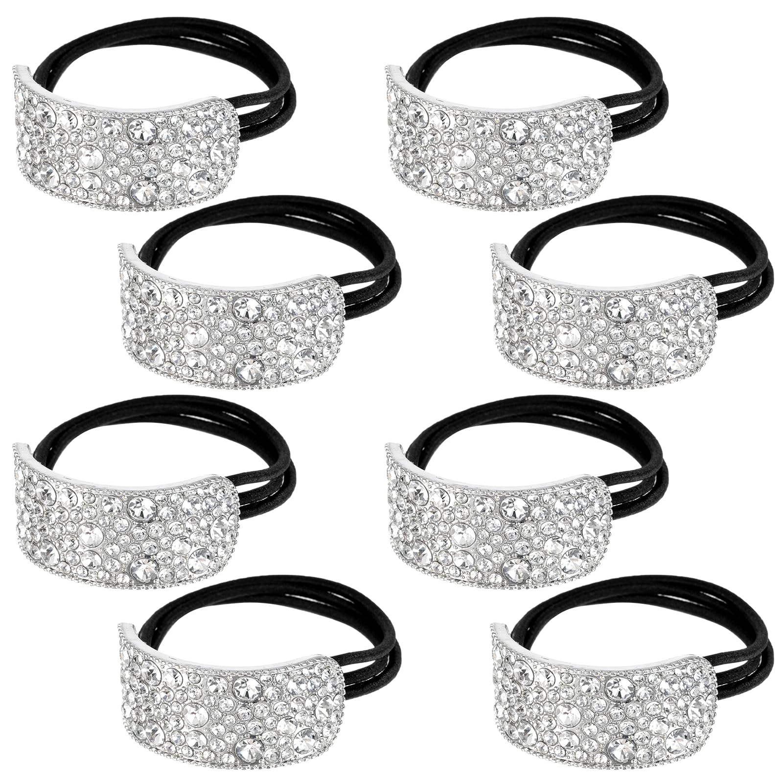 8pcs Sparkly Rhinestone Hair Ties,Crystal Ponytail Holders,Elastic Scrunchies,for Thin Thick Hair Rhinestone Scrunchies Accessories for Women Girls