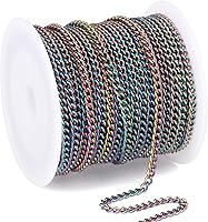Vista 39 de Rollo de cadenas coloridas de acero inoxidable de 66 pies, acero inoxidable 304 de 0.059 pulgadas de acero inoxidable 304, cadenas trenzadas