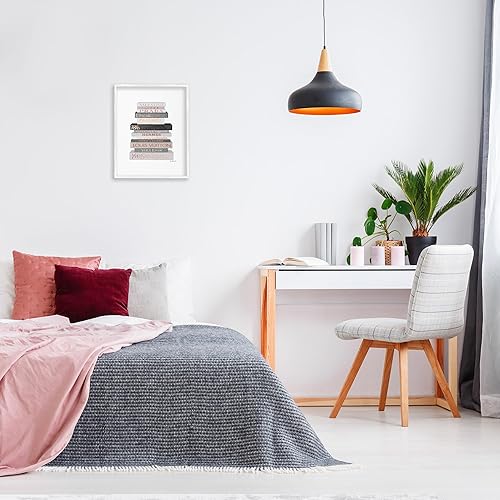 Miniatura 2 de Stupell Industries Librero de moda gris neutro y oro rosa, diseño de Amanda Greenwood, arte de pared, 16 x 20 pulgadas