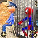 Stick Spider Hero Crime City Prison Rope Fight 3D Escape from Prison Open World Mission Game