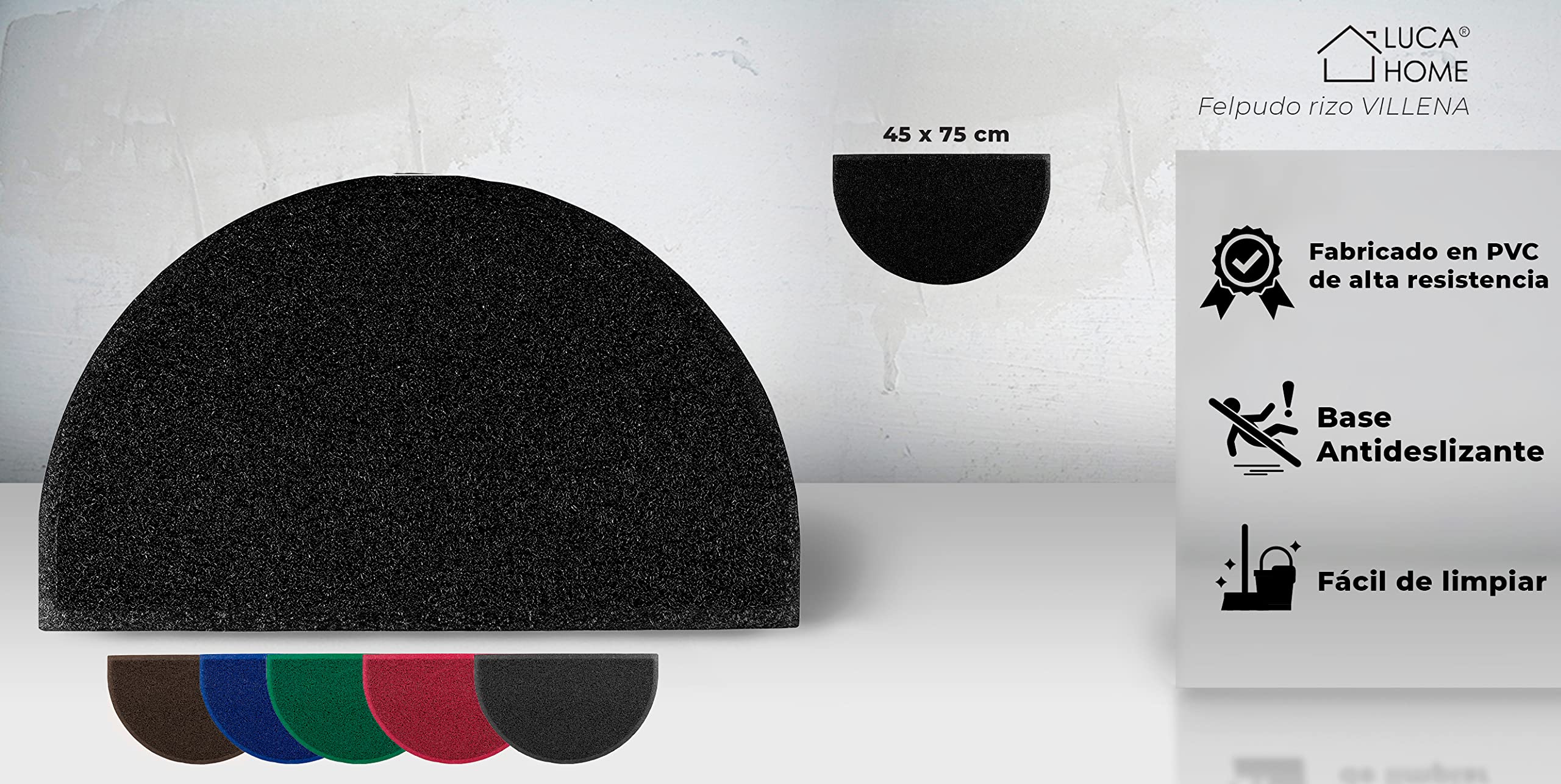 Zerbino Best in gomma vulcanizzata nero rettangolare, L 150 x L 100 cm