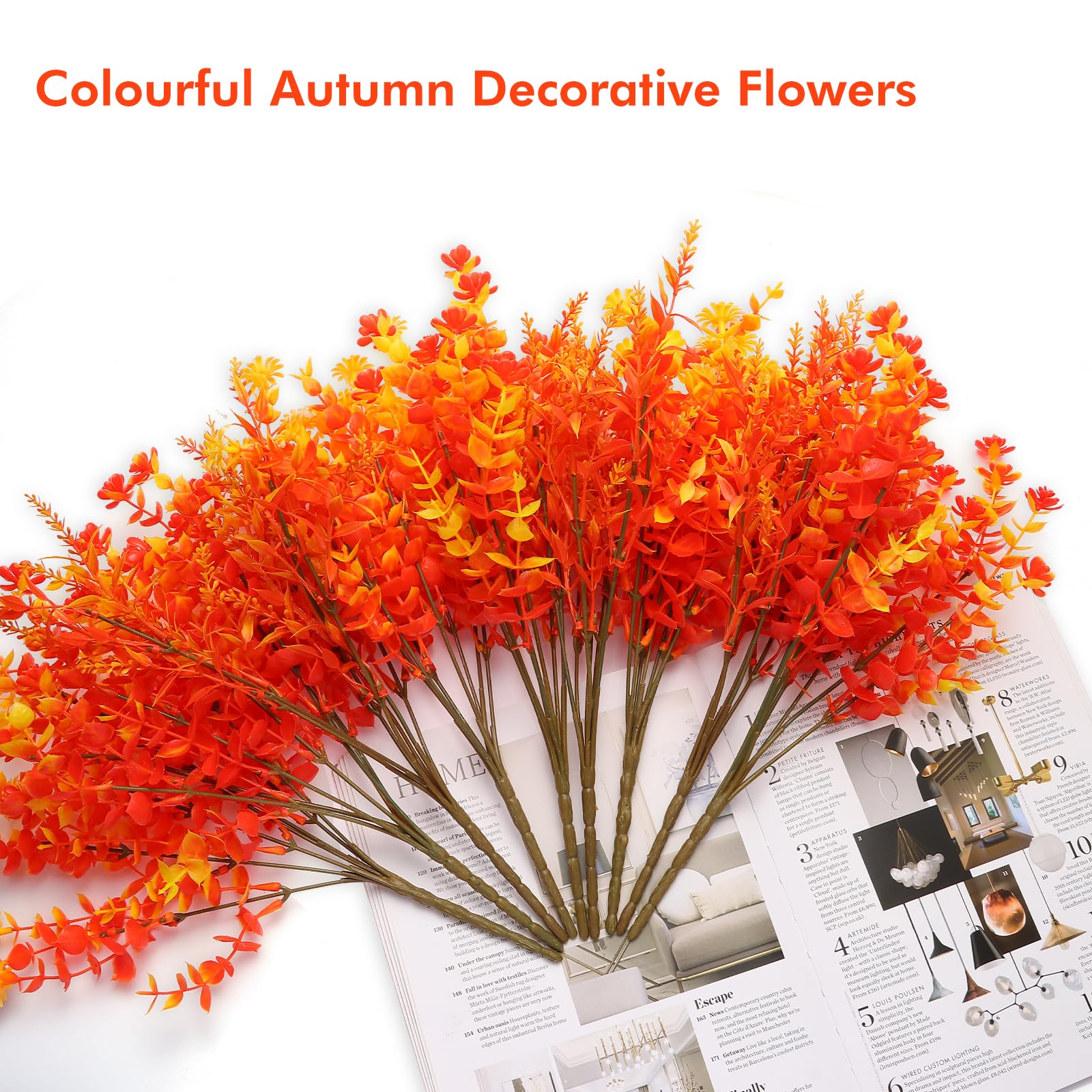msymsyu 9 Pcs Artificial Flowers for Outdoor 36cm Fake Outdoor Flowers Three Styles Artificial flower Imitation Flowers for Outdoors Suitable for Interior Decoration Parties Living Room Office Wedding - Image 4