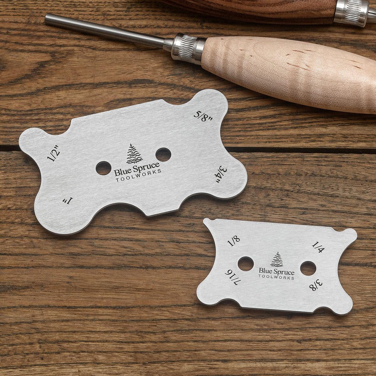 Blue Spruce Toolworks Contoured Card Scraper Set, Clean Coves, Beads, Juice Grooves & Tight Corners with Extra-Thick Steel Construction, USA Made
