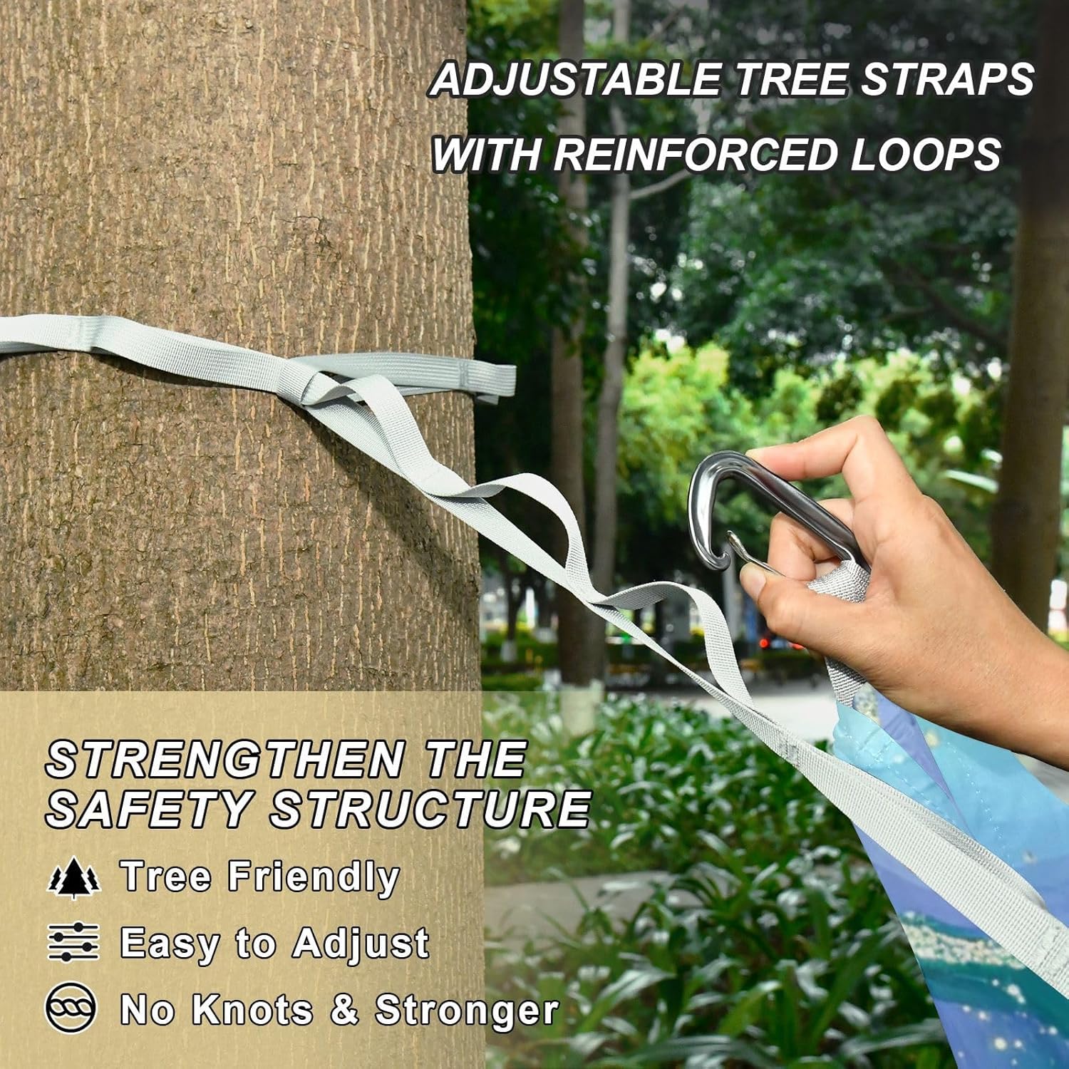 Purple Blue Galaxy Starry Waves Hammocks Tree Hammock for Outside Camping Essentials