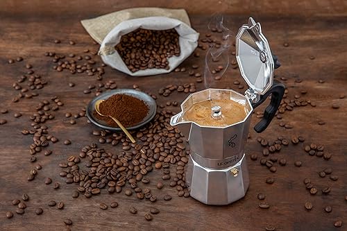 Miniatura 8 de Lorren Home Trends Amika Made In Italy - Cafetera clásica para estufa, café italiano, 6 tazas, color plateado