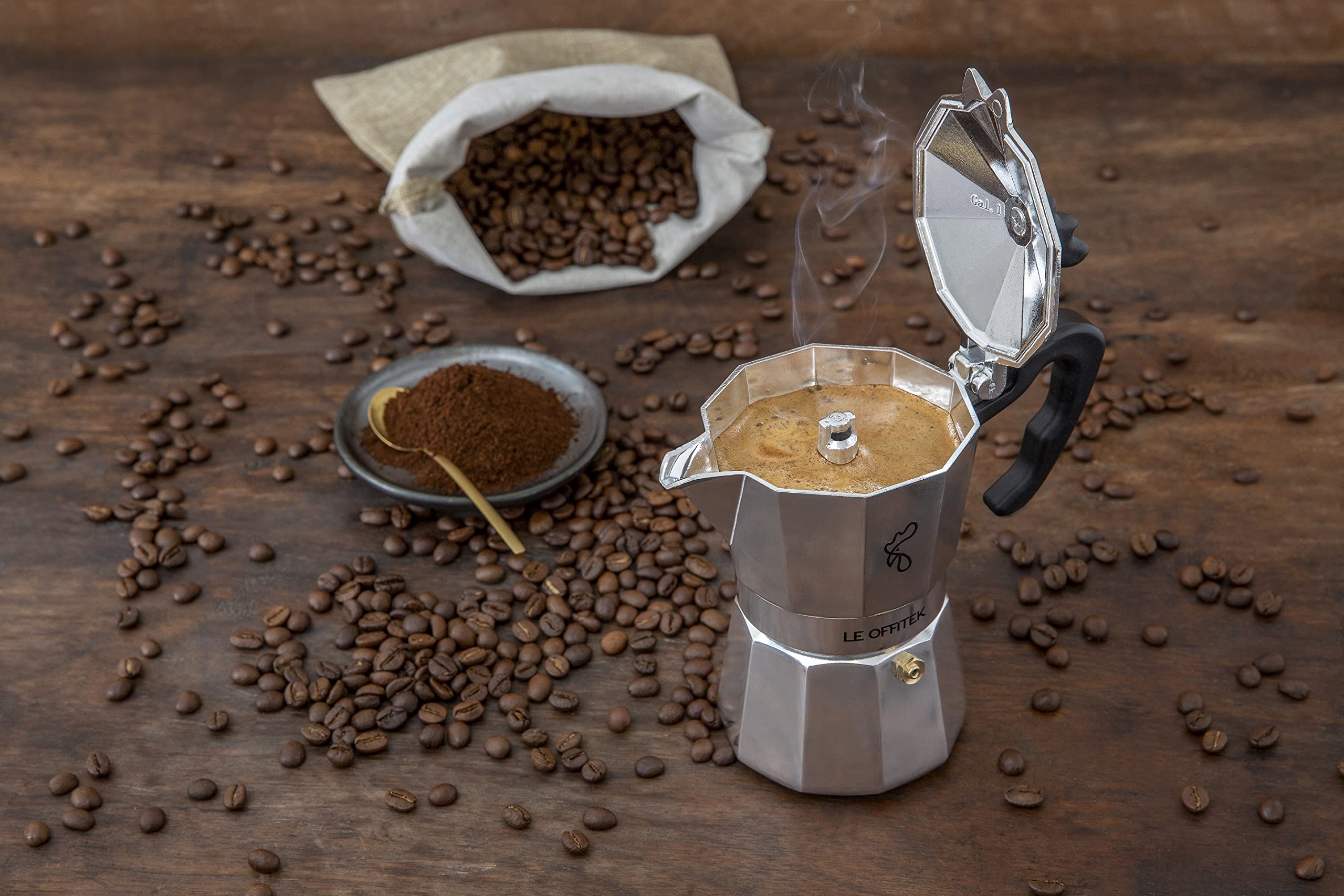 Lorren Home Trends Amika Made In Italy - Cafetera clásica para estufa, café italiano, 3 tazas
