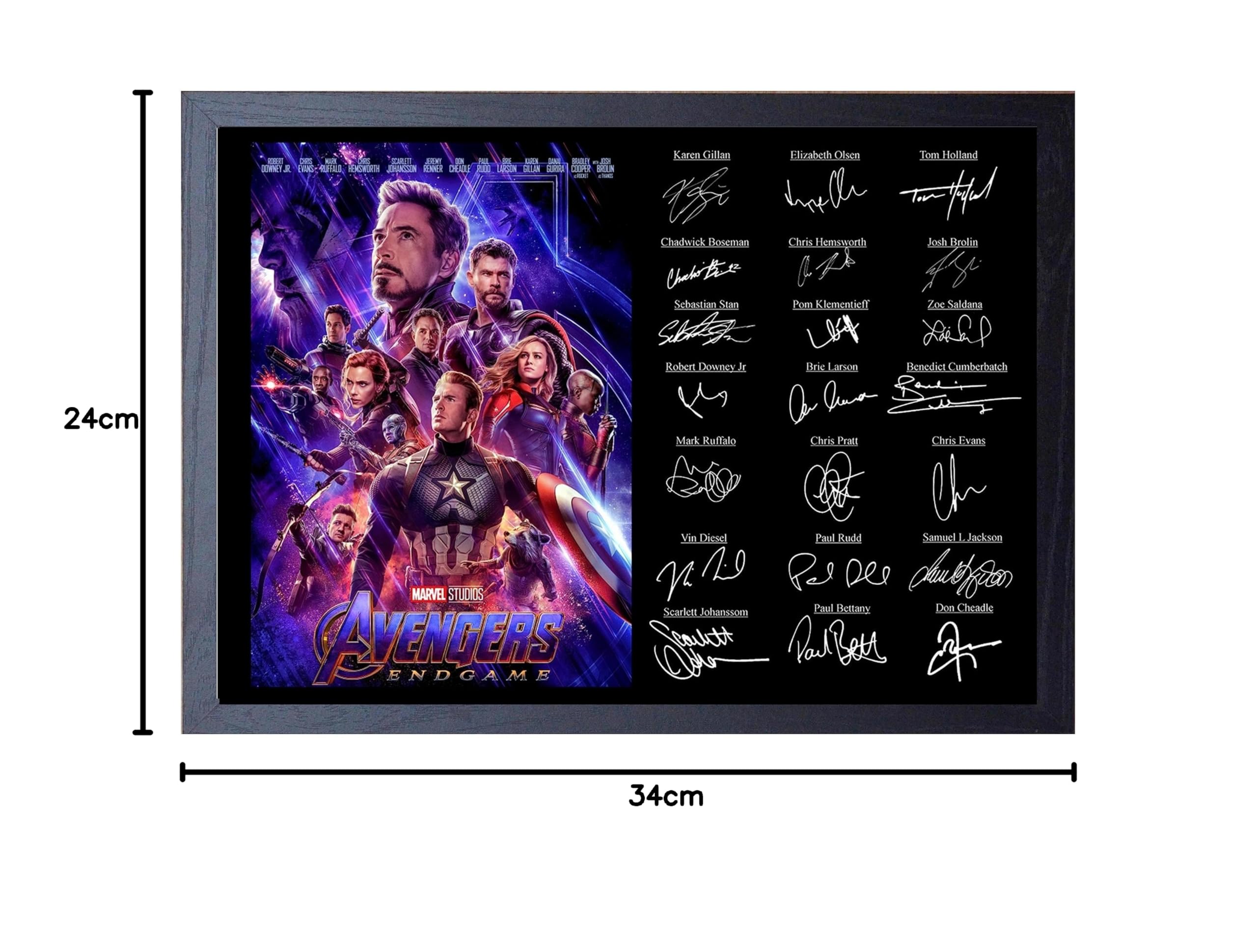 Stunning Quality Avengers Endgame Cast Signed Print (A4 Framed