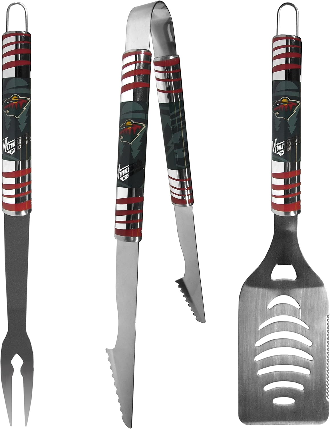 NHL Siskiyou Sports Fan Shop Minnesota Wild Tailgater BBQ Set 3 piece Team Color : Sports & Outdoors