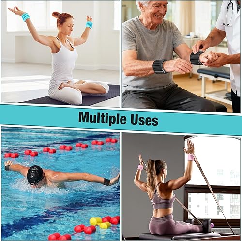 Miniatura 7 de 2 pesas magnéticas ajustables para tobillo y muñeca para mujeres y hombres, 1 libra cada una, perfectas para correr, nadar, yoga, cardiovascular y