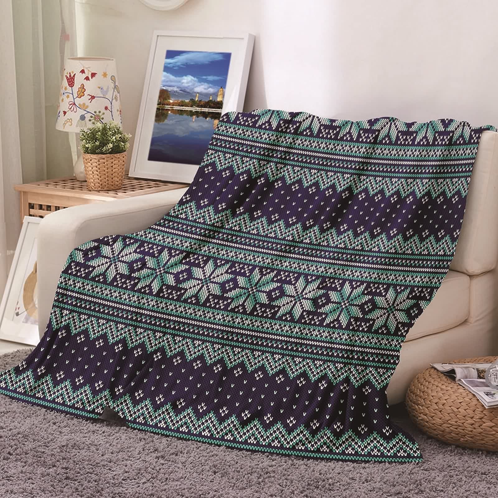 Couverture polaire douce KnSam plaid flannel 100x150cm drap de lit chaud canapé salon
