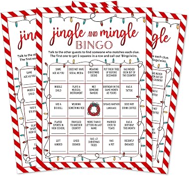 Find The Guest Bingo Game Cards, 25 Pcs Christmas Games for Family Party, Holiday Party Games for Adults Large Group, Christmas Party Favors Supplies -02