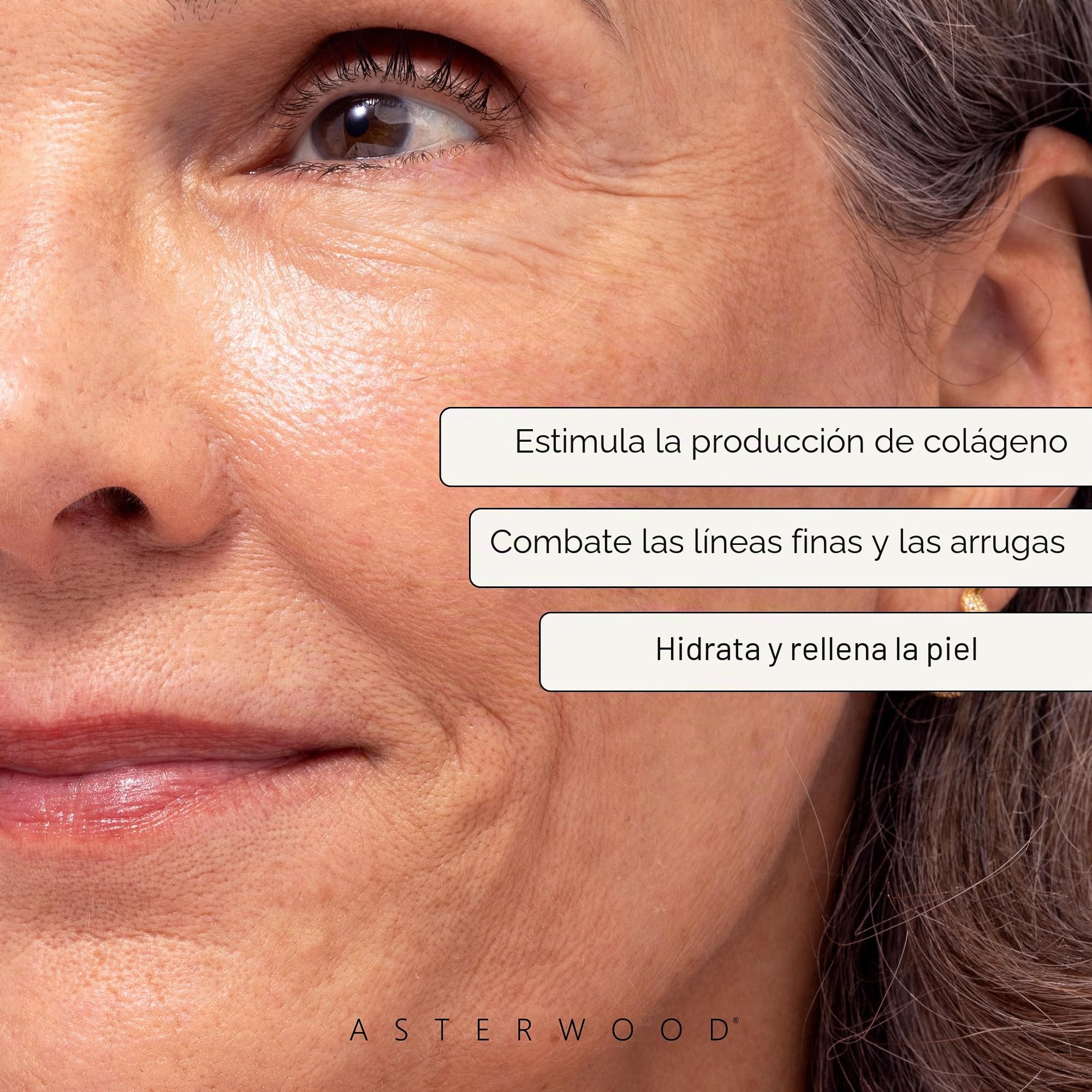 ASTERWOOD - MATRIXYL 3000 + ARGIRELINE + Vitamina C - Sérum con ácido hialurónico orgánico - 3000 ml - Reducción de manchas solares y arrugas