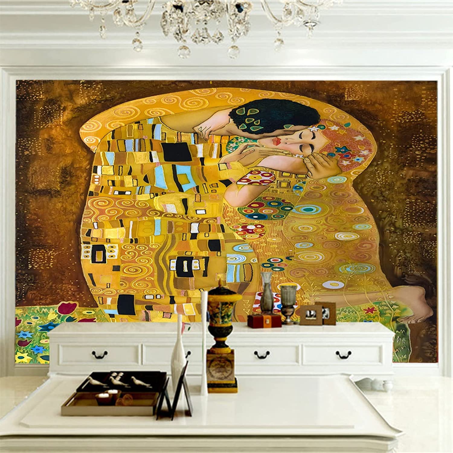 3D Papel Pintado Mural Autoadhesivo Pareja Besándose Pósteres De Pared Artística Para Pared, Pegatinas De Pared Para Sala De Estar, Tv, Sofá, Hotel Temático, Fondo De Pasillo De Lujo, Pintura De Pare