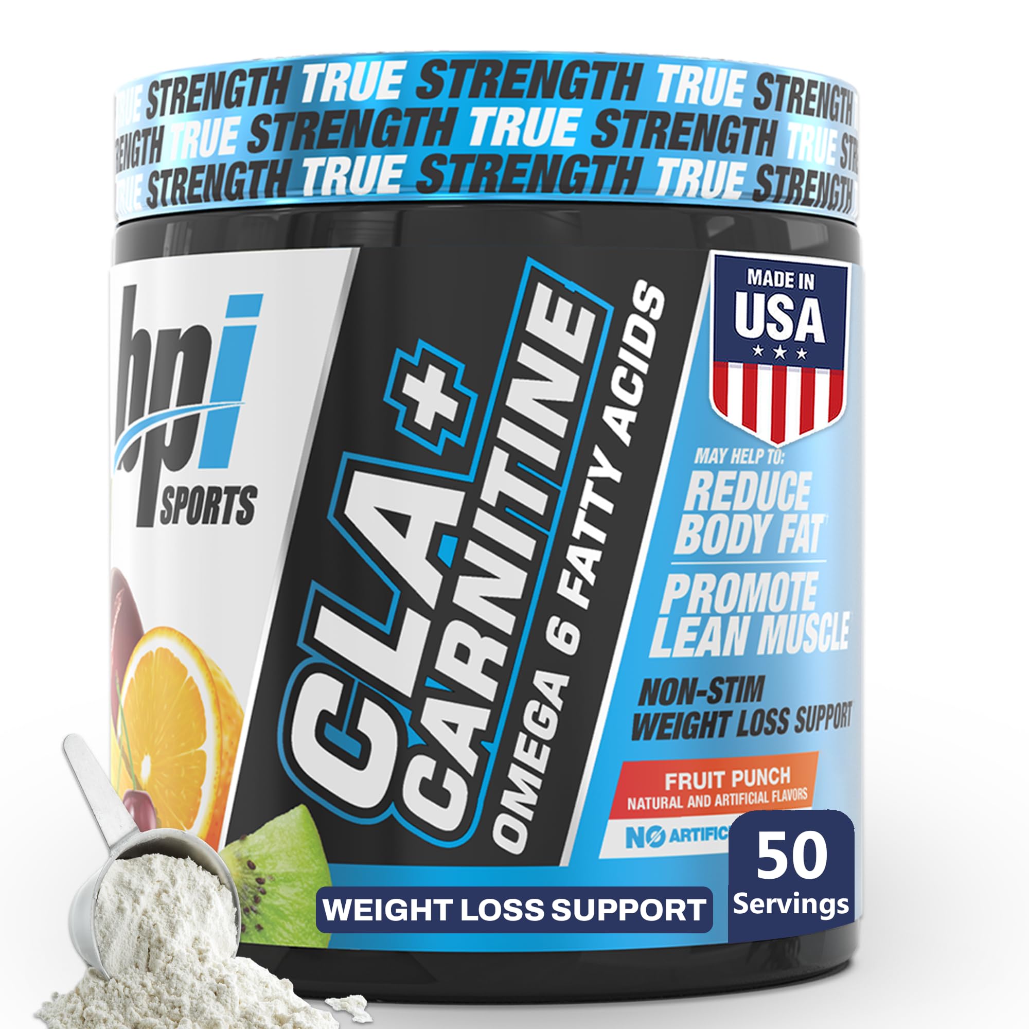 BPI Sports CLA + Carnitine – Conjugated Linoleic Acid – Weight Loss Formula – Metabolism, Performance, Lean Muscle – Caffeine Free – For Men & Women – Fruit Punch – 50 servings – 12.34 oz
