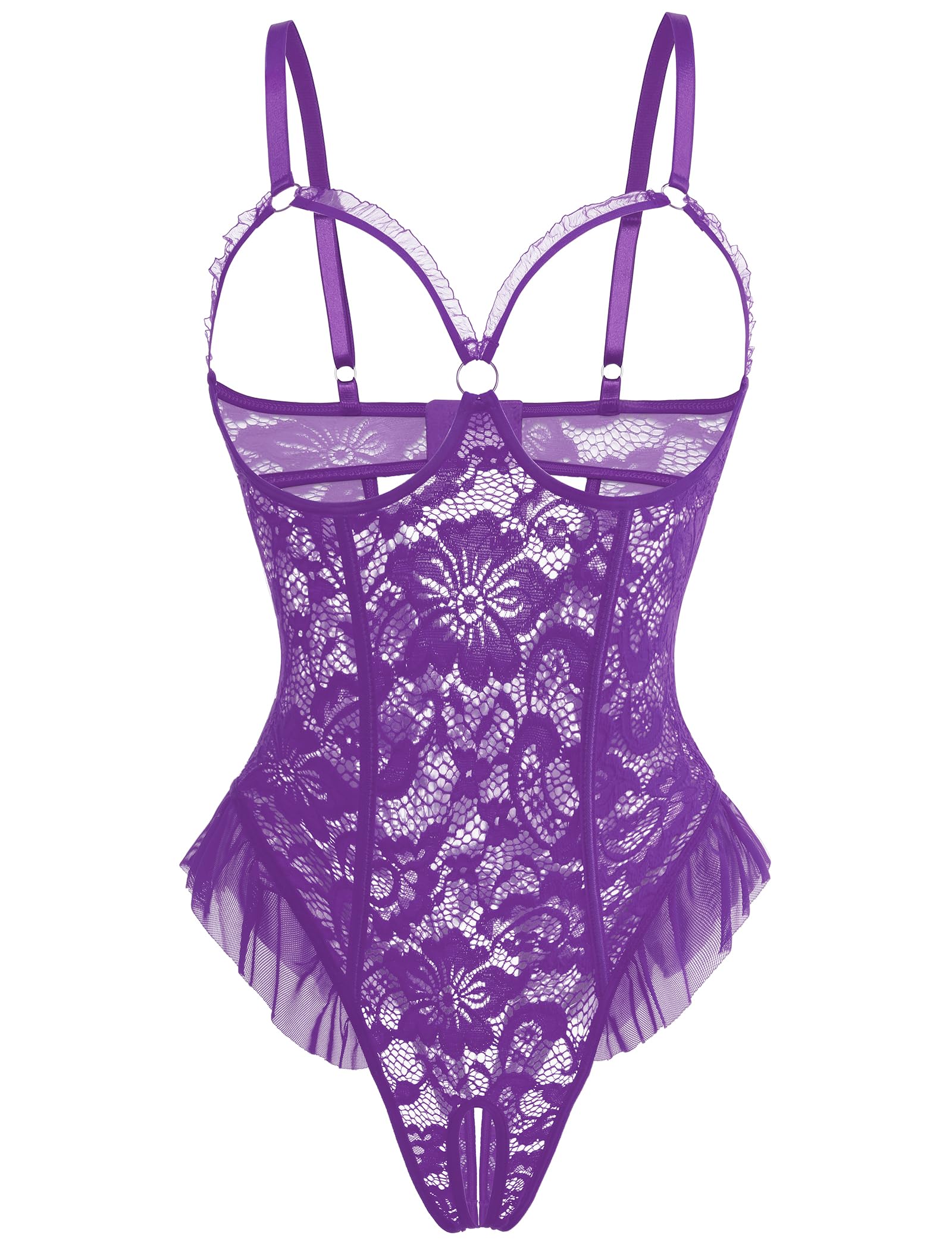 Avidlove Women One Piece Lingerie Sexy Lace Babydoll Mini Bodysuit