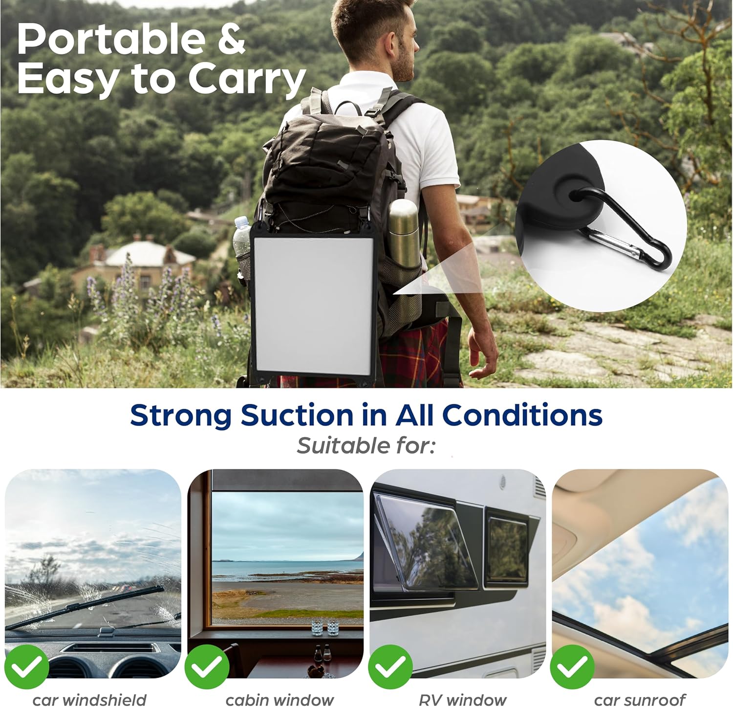 Starlink Mini Car Mount – Silicone Suction Cup Holder for Vehicle Roof or Window – No Metal Scratch-Free Secure Mounting Design Ensure Stable Satellite Signal for RVs, Boats and Road Trips