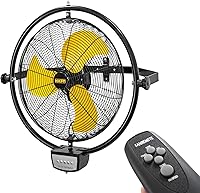 Vista 10 de HiCFM Ventilador industrial de pared 9100 CFM de 24 pulgadas con motor de recinto TEAO, rodamiento de bolas lubricado permanente, cable de 9 pies