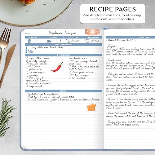 Miniatura 3 de Libro de recetas Legend  Libro de cocina familiar en blanco para escribir en tus propias recetas  Diario de cocina vacío  Cuaderno de cocina