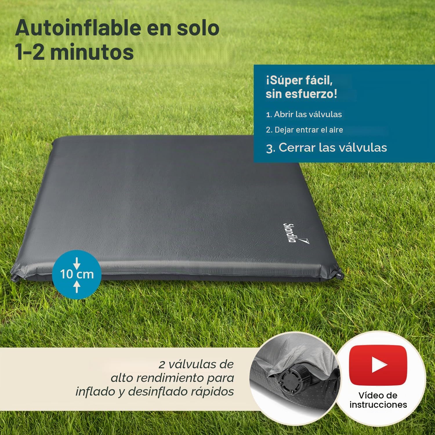 skandika Doppel-Isomatte Easy Double 198x130x10 cm