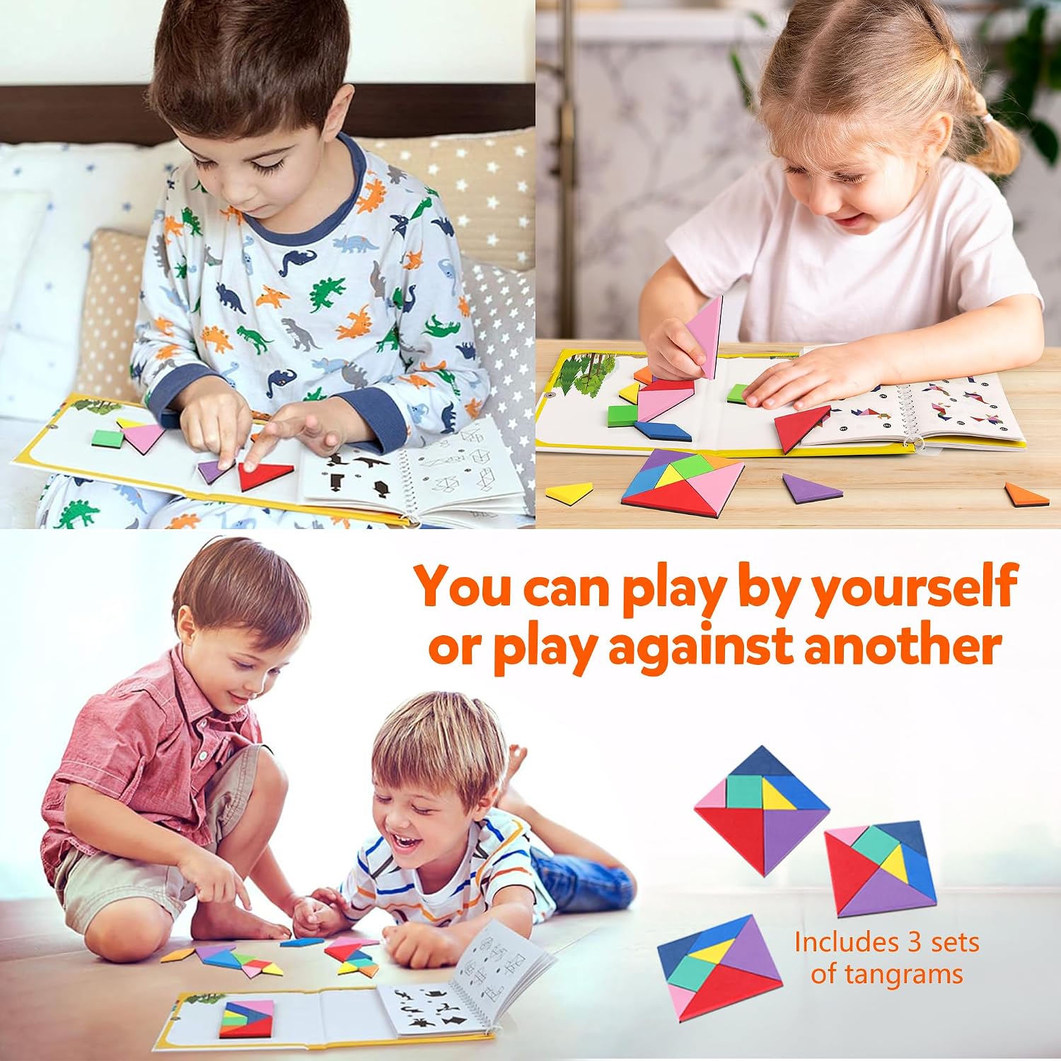 Helsort Travel Tangram Puzzle, Magnetic Puzzle Book for Road Trips image 5