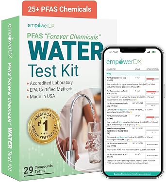 empowerDX PFAS Water Test | All Drinking Water | 25+ Forever Chemicals Tested Like PFOA & PFOS | Easy, At-Home Kit, All Fees Included | EPA & NELAP Certified | Results in 5 Days
