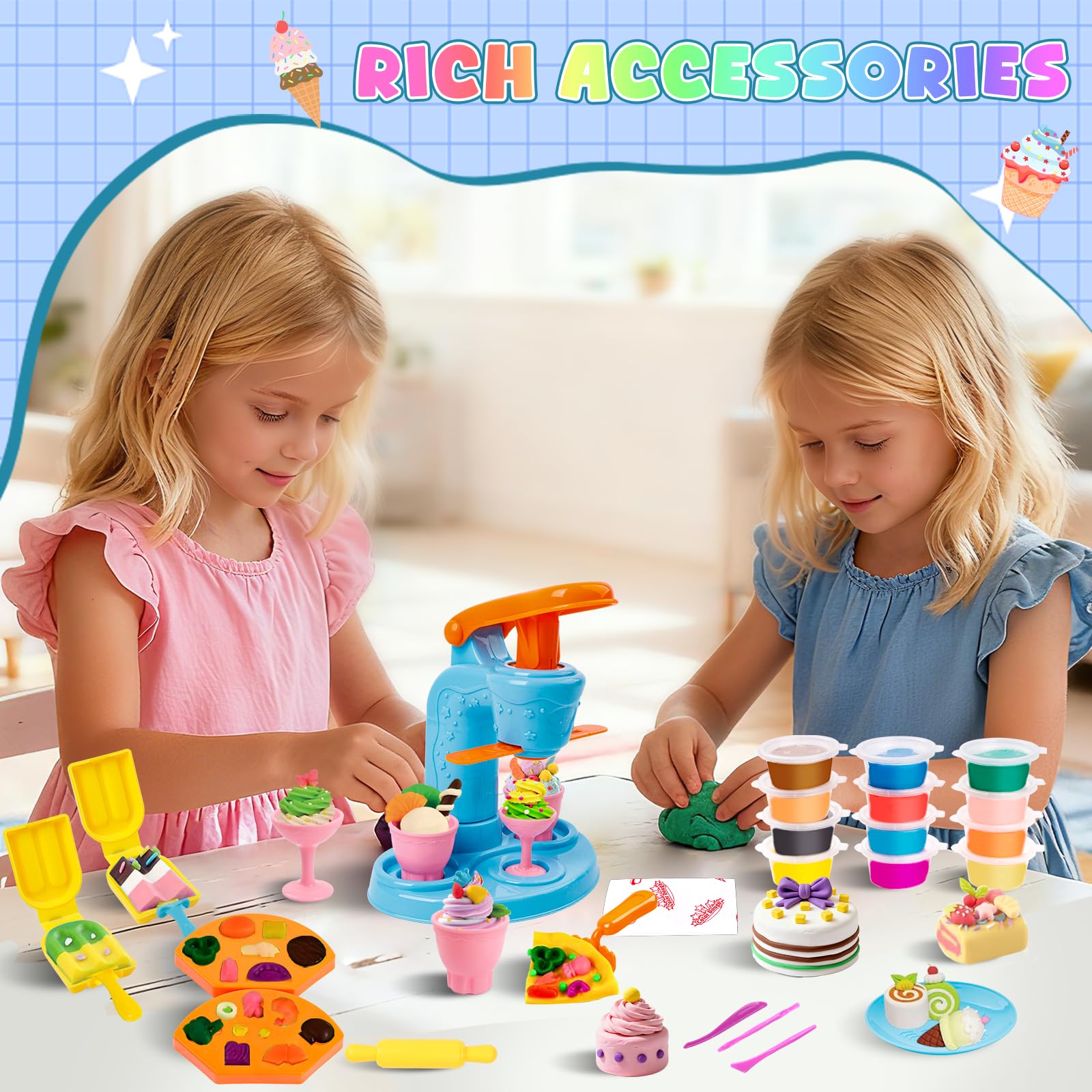 Dough Tools and Cutters, 32 PCS Play Color Dough Accessories Kitchen Creations Set - Image 2