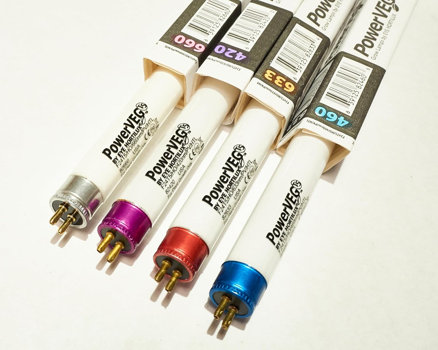 Hortilux Eye Lighting International PowerVEG T5 2' Multi-Color Pack - Assorted Fluorescent Grow Lights for Vegetative and Flowering Plant Growth (Pack of 24)