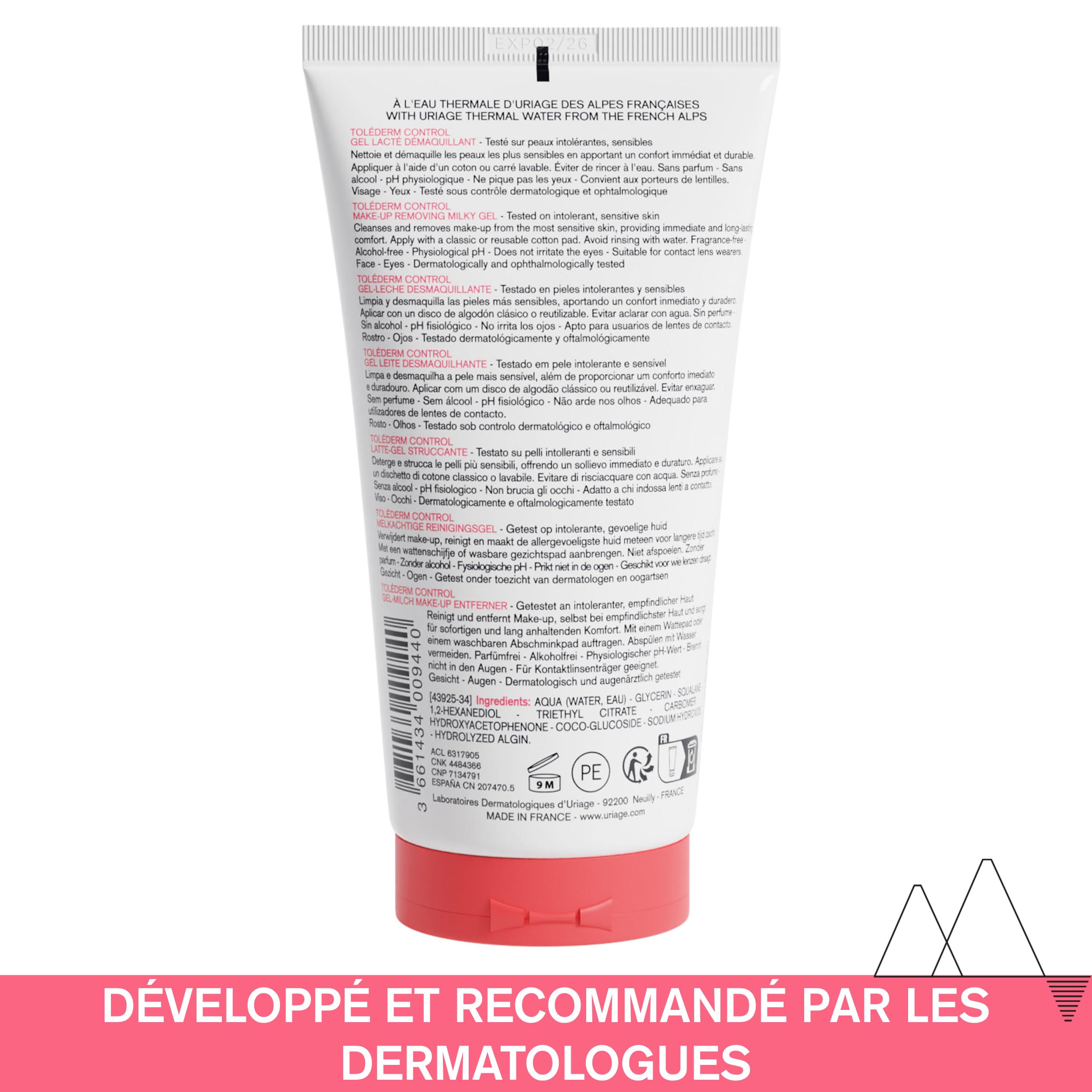 Uriage Tolederm Gel Lacté Démaquillant 150ml - Peaux Intolérantes et Sensibles