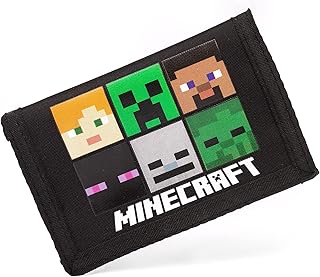 MINECRAFT Portafogli Bambini gioco Black o Green Creeper Greats Borsellino One Size