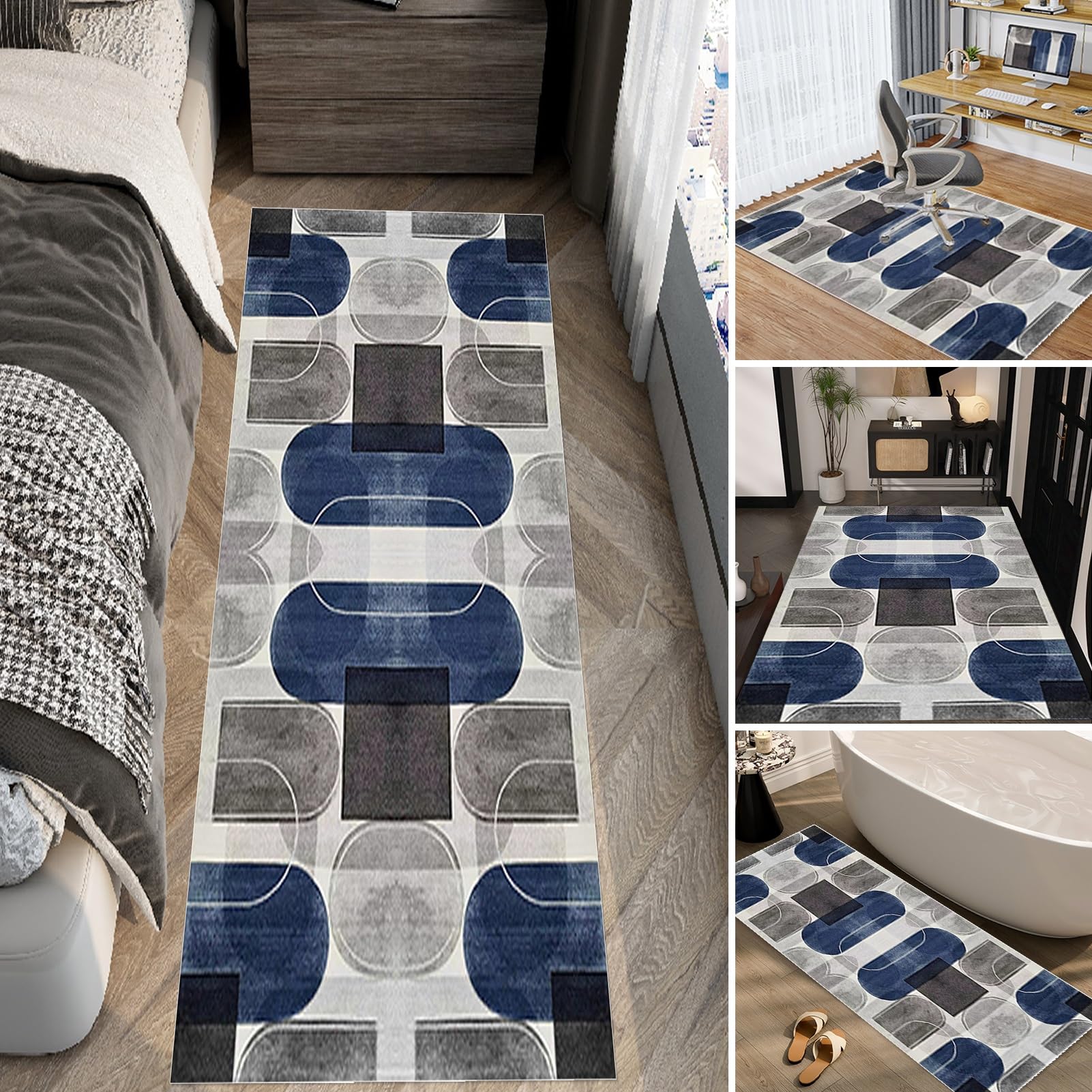 Whnoorher One Color Modern Art Hallway Runner Rug 60Cm 70Cm 80Cm 100Cm Entrance, Kitchen, Laundry, Bedroom Carpet Runner, Washable Floor Home & Hotel Decor Mat(70×350Cm/2.3Ft×11.5Ft)