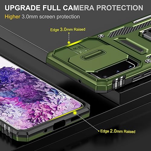 Miniatura 3 de DAWEIXEAU Funda para Galaxy S20, Slide Lens Funda protectora a prueba de golpes resistente a los impactos con función atril Funda para Samsung