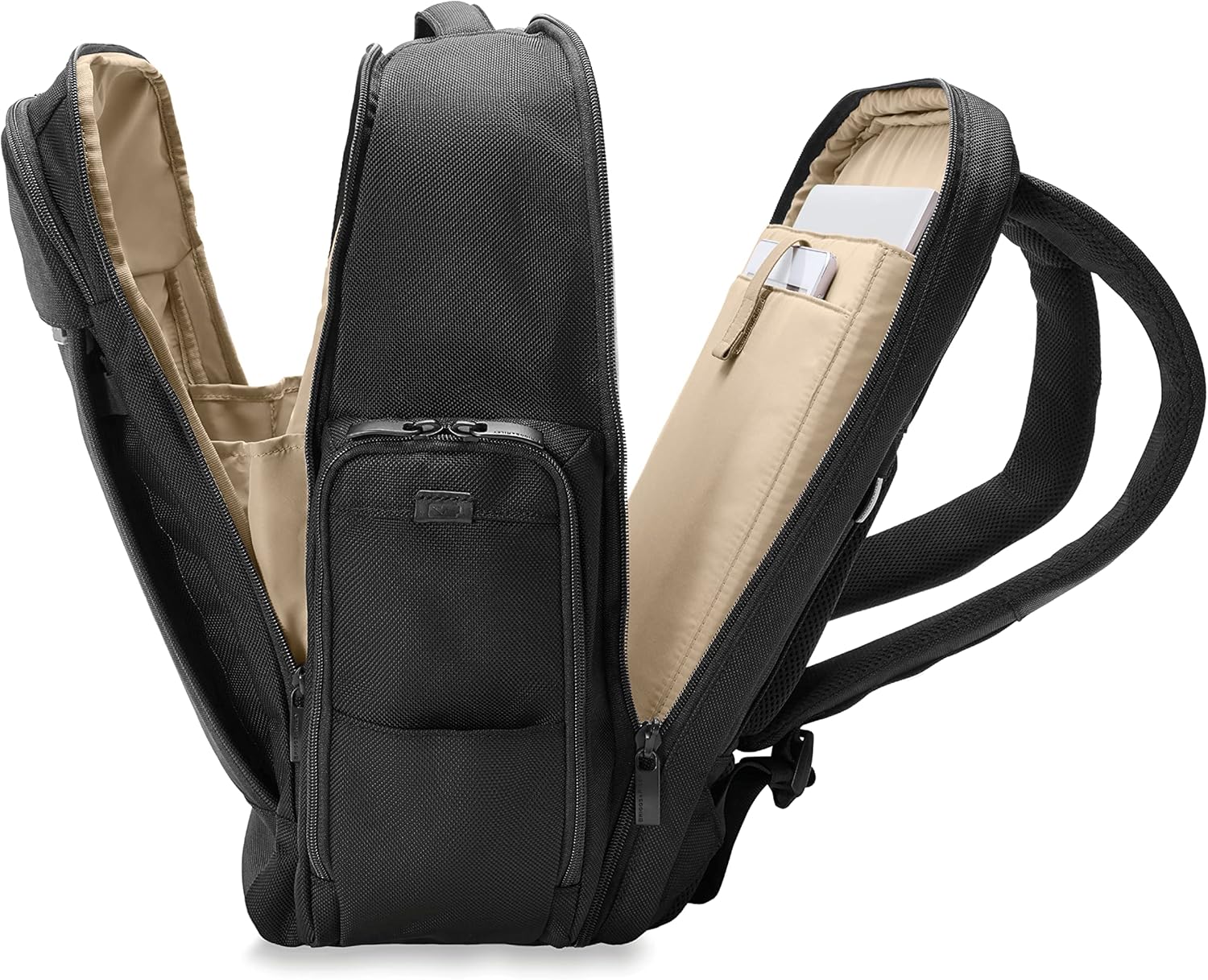 Briggs & Riley Traveler Backpack - Carry On Travel Backpack for Women & Men, Personal Item Travel Bag, Lightweight & Durable, Padded Straps, Fits up to 15" Laptop - Baseline Collection, Black