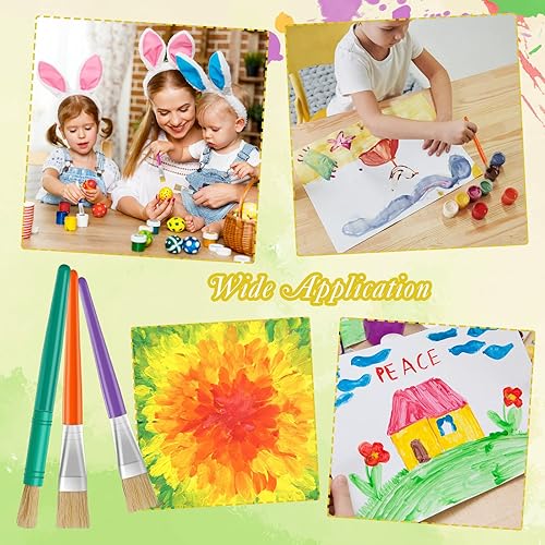 Miniatura 7 de Fuutreo 120 pinceles de pintura para niños, redondos y planos, para preescolar, lavables, pintura al óleo acrílica, regalos de fiesta de Navidad,