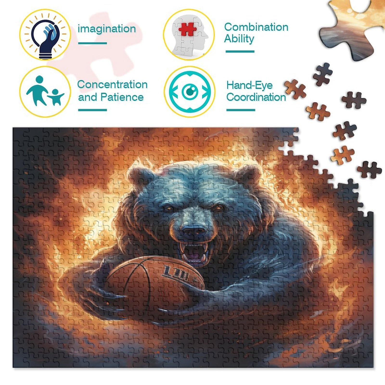 Puzzle, Bydło Dorośli Zabawa Śliczna Krowa Puzzle Gra Edukacyjna Zabawka Intelektualna Gra Zabawka Antystresowa/Style-1/1000Pcs (75X50Cm)