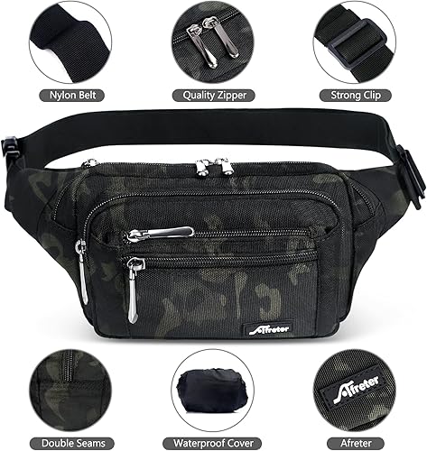 Miniatura 4 de Riñonera Bolsa de Cintura Riñonera para Hombres y Mujeres Bolsa de Cadera con Correa Ajustable para Exteriores Entrenamiento Viajes Casual Correr