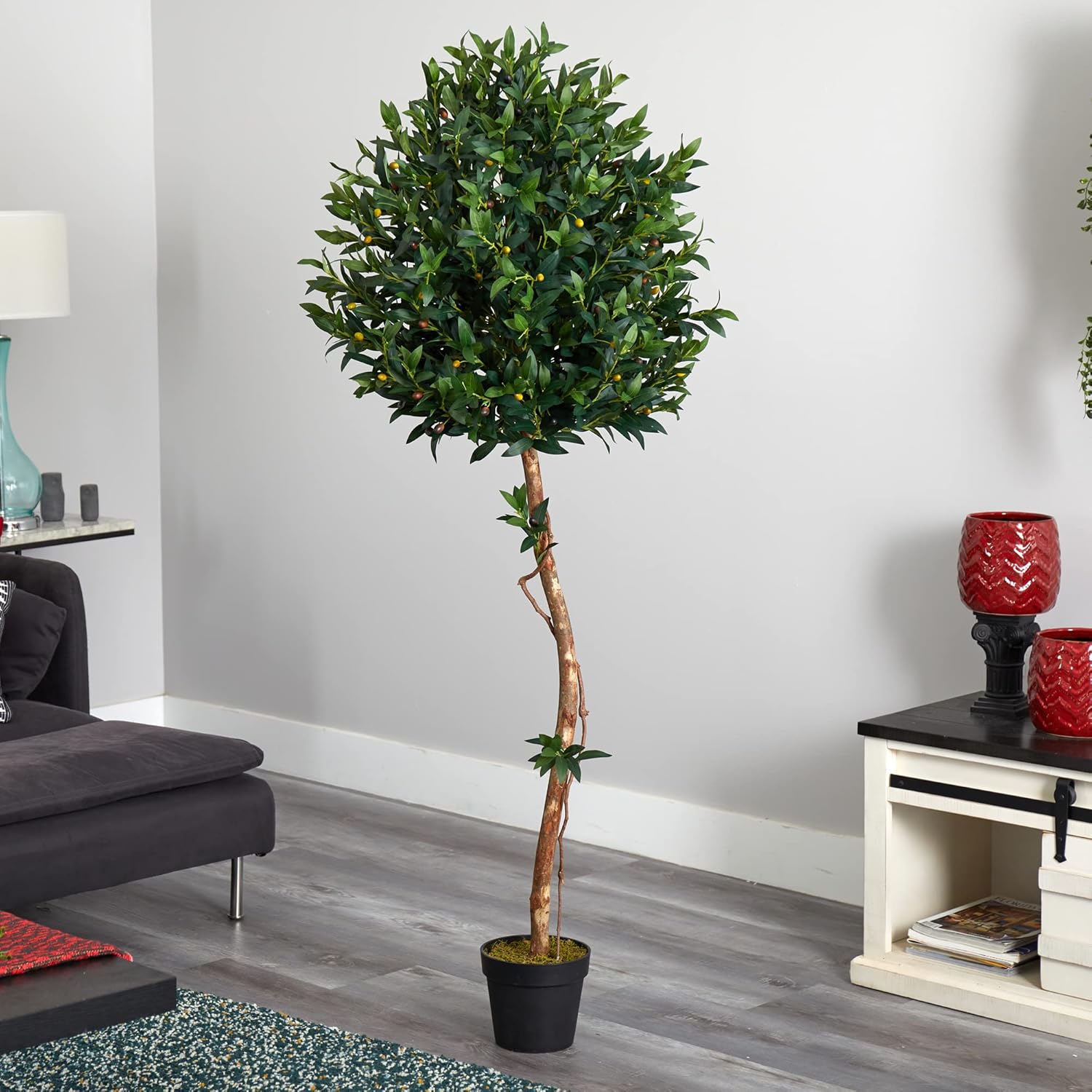 Nearly Natural 5.5ft. Olive Topiary Artificial Tree UV Resistant (Indoor/Outdoor)