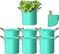 Vista 10 de 7 bolsas de cultivo de 20 galones, bolsas de cultivo de jardín PE para plantas con agujeros de unión de ramas y agujeros de drenaje inferiores