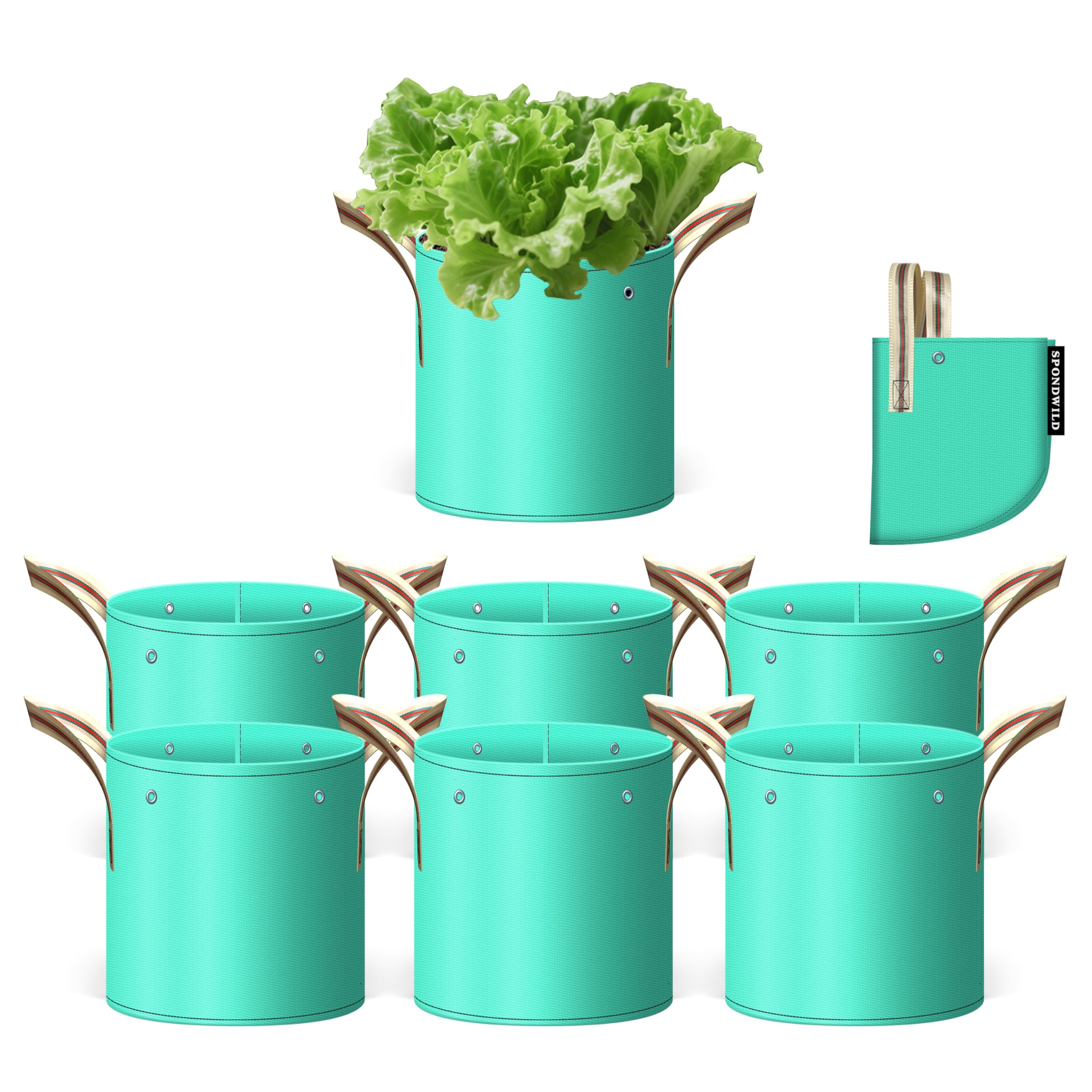 Lot de 7 Sacs de Culture pour Pommes de Terre de 11 litres, Sacs de Plantation PE avec Trous de Liaison et Trous d'écoulement pour légumes, Fraises, Fleurs