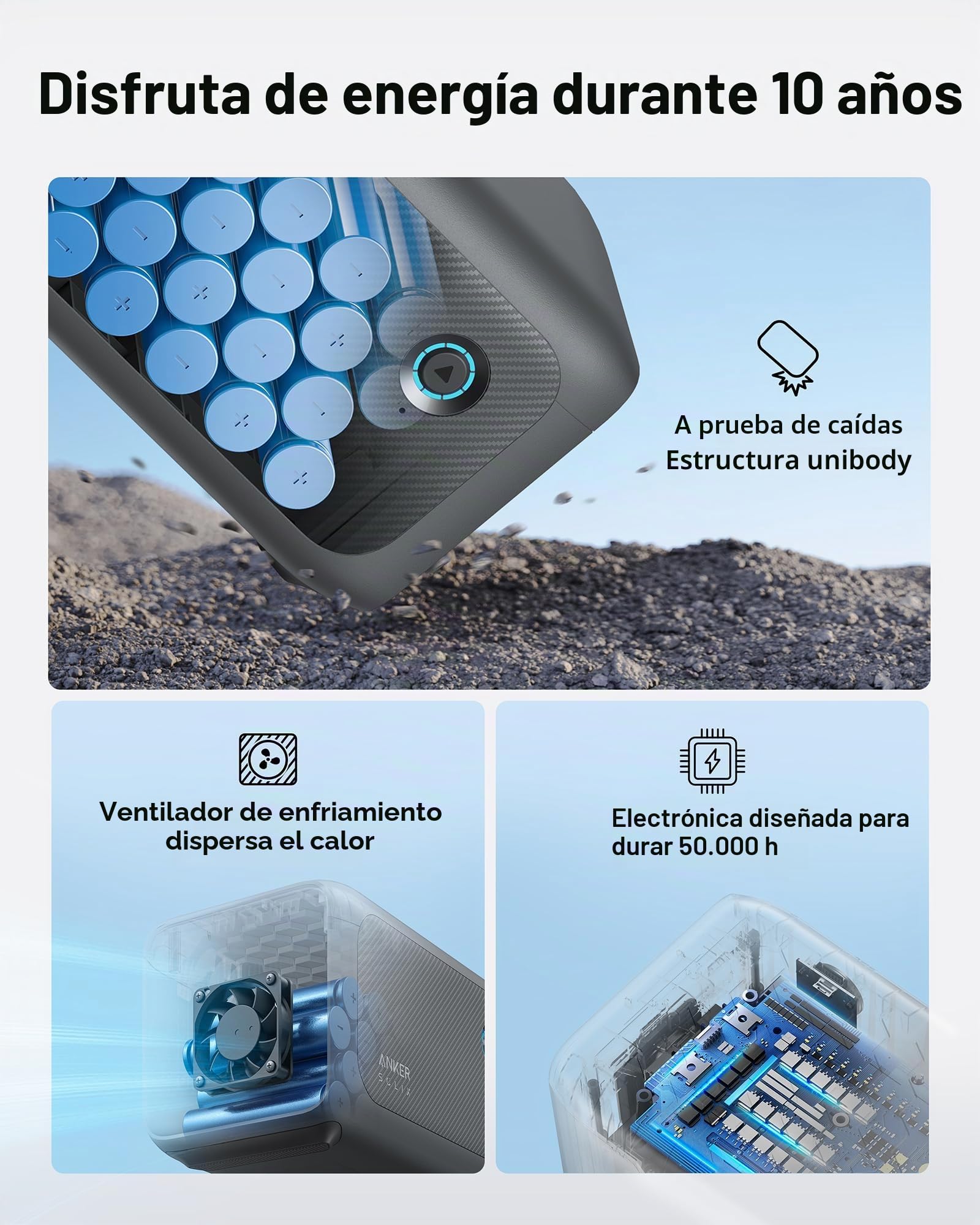 Anker SOLIX BP1000 - Batería de expansión (1056 Wh), baterías LiFePO4 con vida útil de 10 años, batería extra de 1056 Wh SOLIX C1000