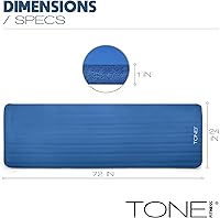 Vista 4 de Tone Fitness 1-Inch Thick Yoga Mat High-Density, Non-slip Exercise Mat with Carrying Strap for Yoga, Pilates, & Home Gym Workouts Multiple