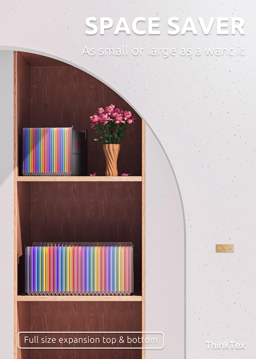 26 Pockets Expanding File Folder, Open Top & Plastic Expanding Hanging File Folders