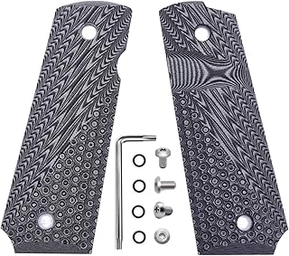 BESTWEST 1911 G10 Grips, Full Size (Government/Commander) - Ambi Safety Cut - OPS Texture Grey/Black