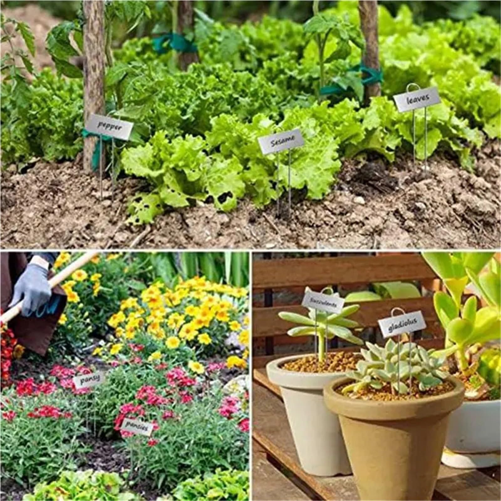 Pflanzenschilder 90er-Pack Metall-Pflanzenetiketten, wetterfeste Gartenmarkierungen, wiederverwendbare Kindergartenetiketten for Gemüse, Kräuter, Blumen, Samen, Gewächshäuser