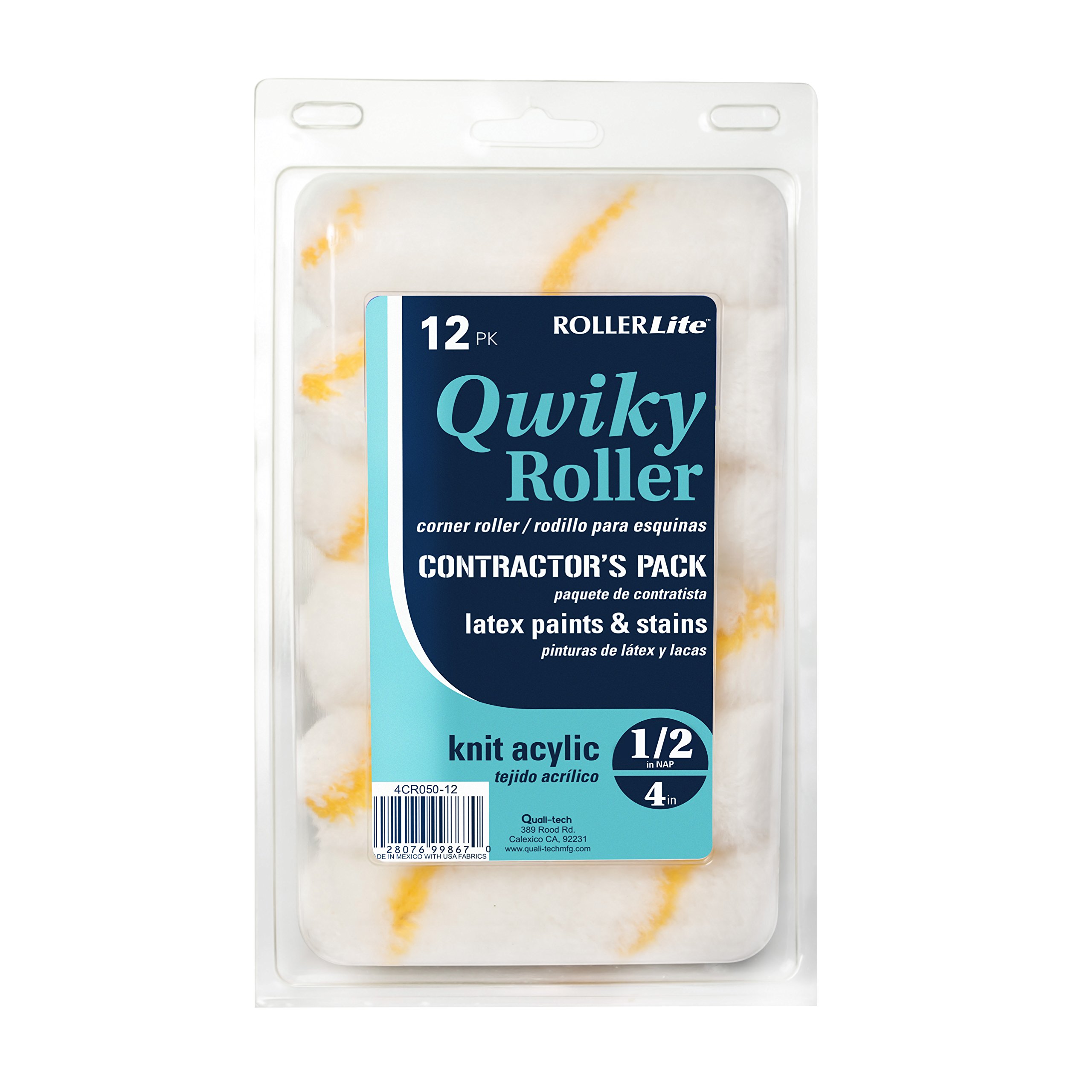 RollerLite 4CR050Q-12 4-Inch Roller Lite Corner Rollers 1/2-Inch Nap Contractor Pack Mini Rollers