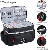 Vista 2 de BAGSFY Organizador de bolsas de medicamentos de viaje, bolsa médica vacía, organizador de botellas de píldoras para el hogar, gran almacenamiento