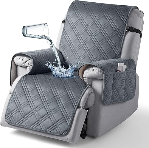 Miniatura 157 de TAOCOCO Funda para silla reclinable 100% impermeable con correas dobles, fundas antideslizantes para silla reclinable con bolsillo, protector