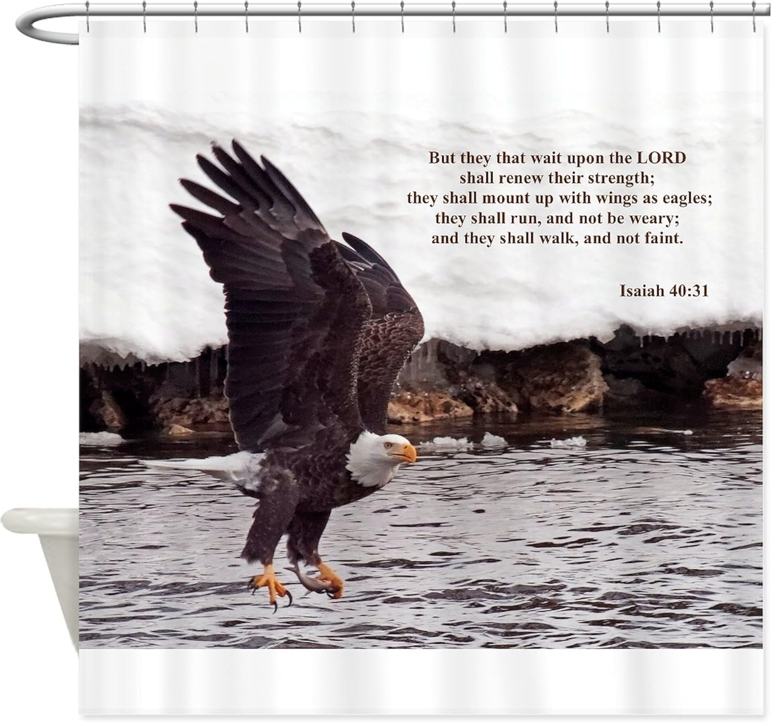 CafePress Wings As Eagle Isaiah 40:31 Decorative Fabric Shower Curtain