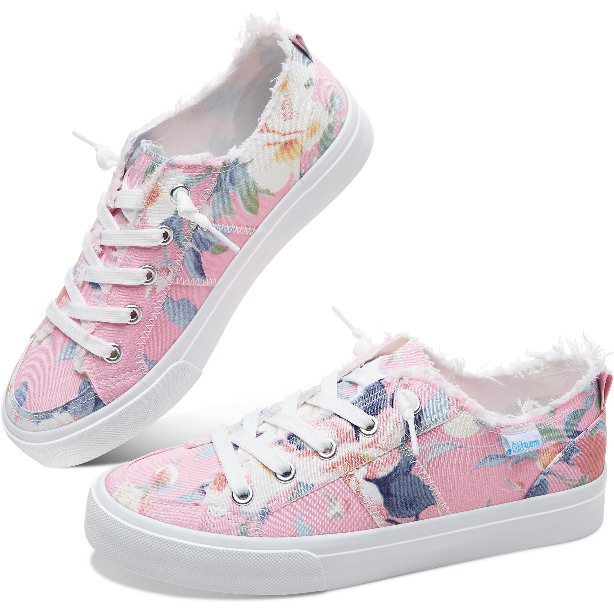 Women's Play Fashion Sneaker White Color Washed and Leopard Canvas Slip on Shoes